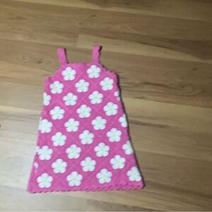 Rare Editions Pink Floral Crochet Dress